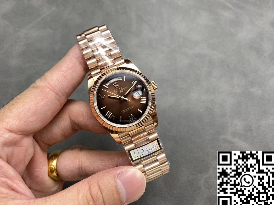 Chocalate Date v5 Steel Rolex 36mm Tungsten Dial Factory Day M128235 QF Gold Rose 1110